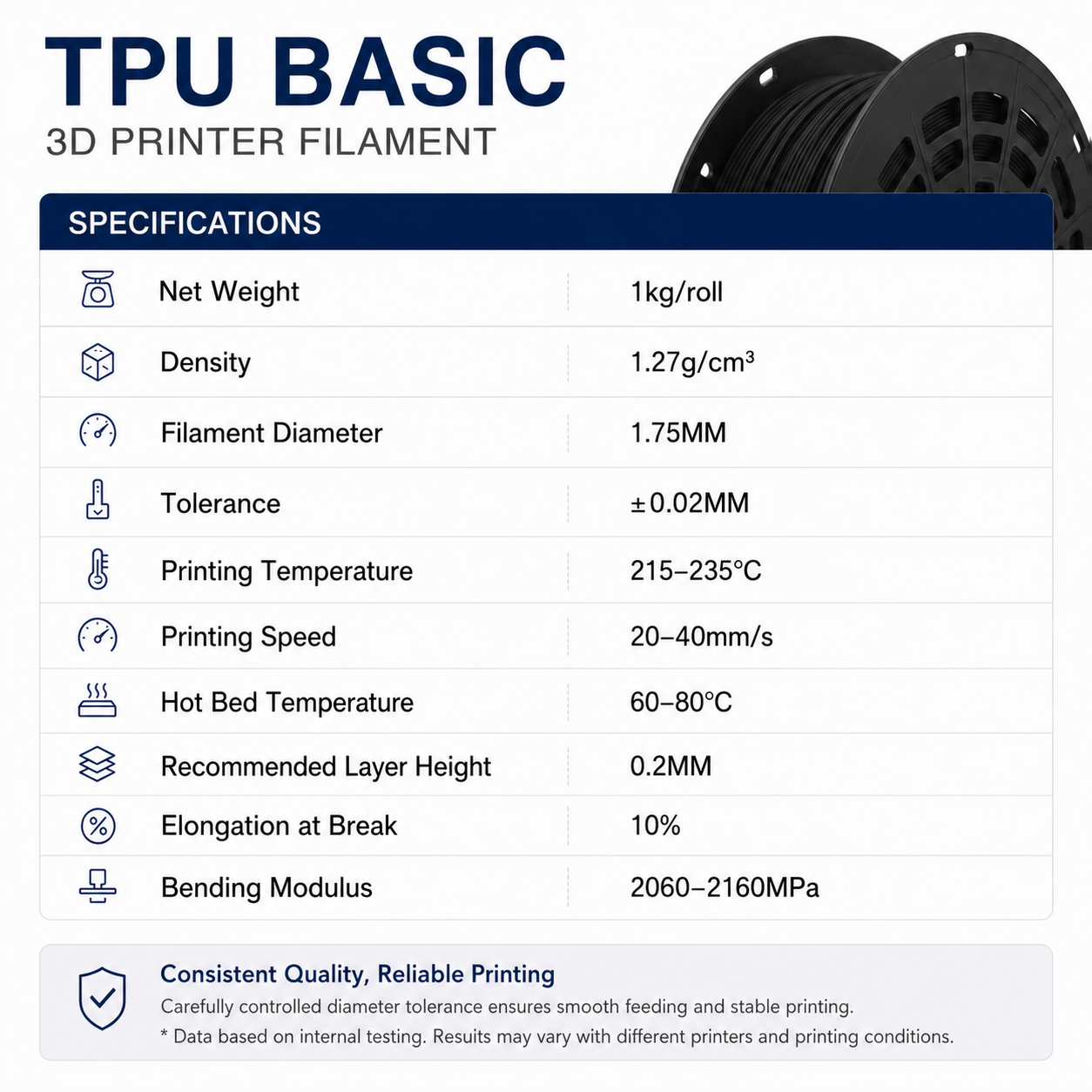 Filaloop TPU Gray Filament 1KG for FDM 3D Printer 1.75±0.02mm