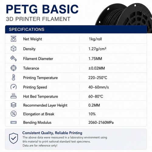 Filaloop PETG Black Filament 1KG for FDM 3D Printer 1.75±0.02mm